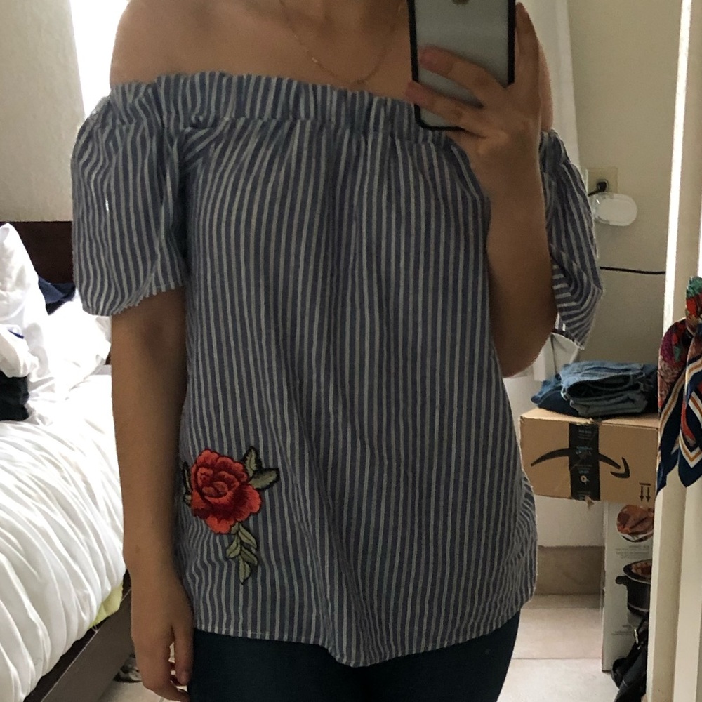 Off the shoulder with embroidery